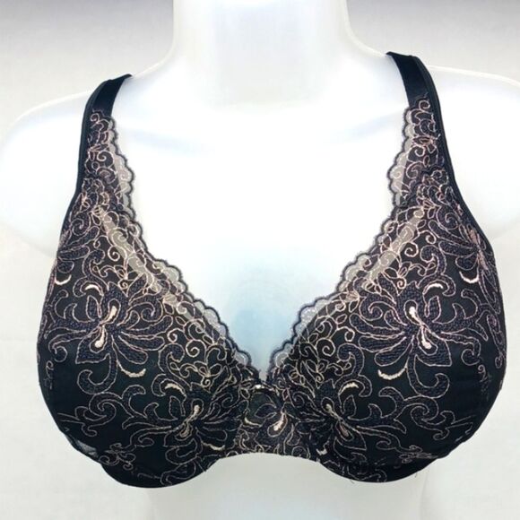 Playtex Other - Women's 44B Playtex 4513 Secrets Side Smoothing Embroidered Underwire Bra Black